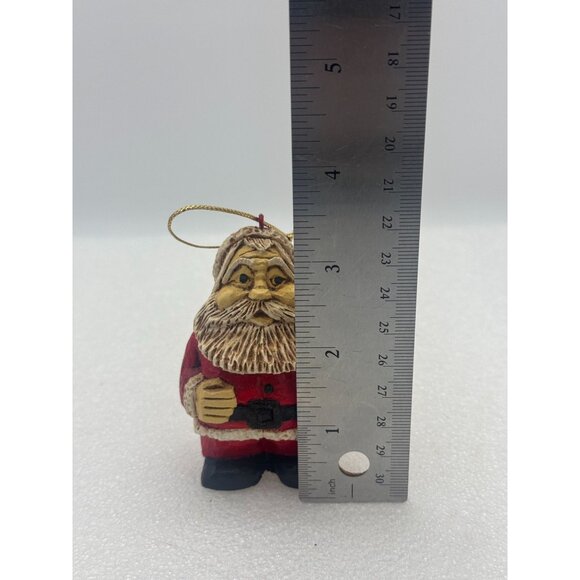 Vintage Steve Tunturi Whittlers Workshop Hand Carved Santa Claus Ornament Figuri - Picture 6 of 6